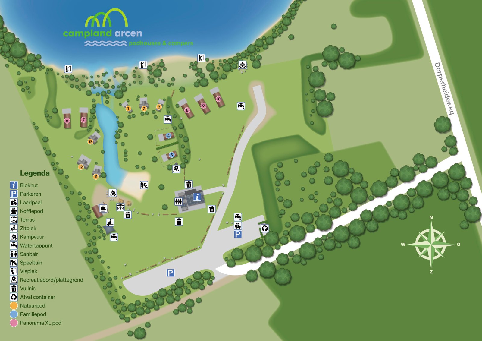 Plattegrond van Campland Arcen